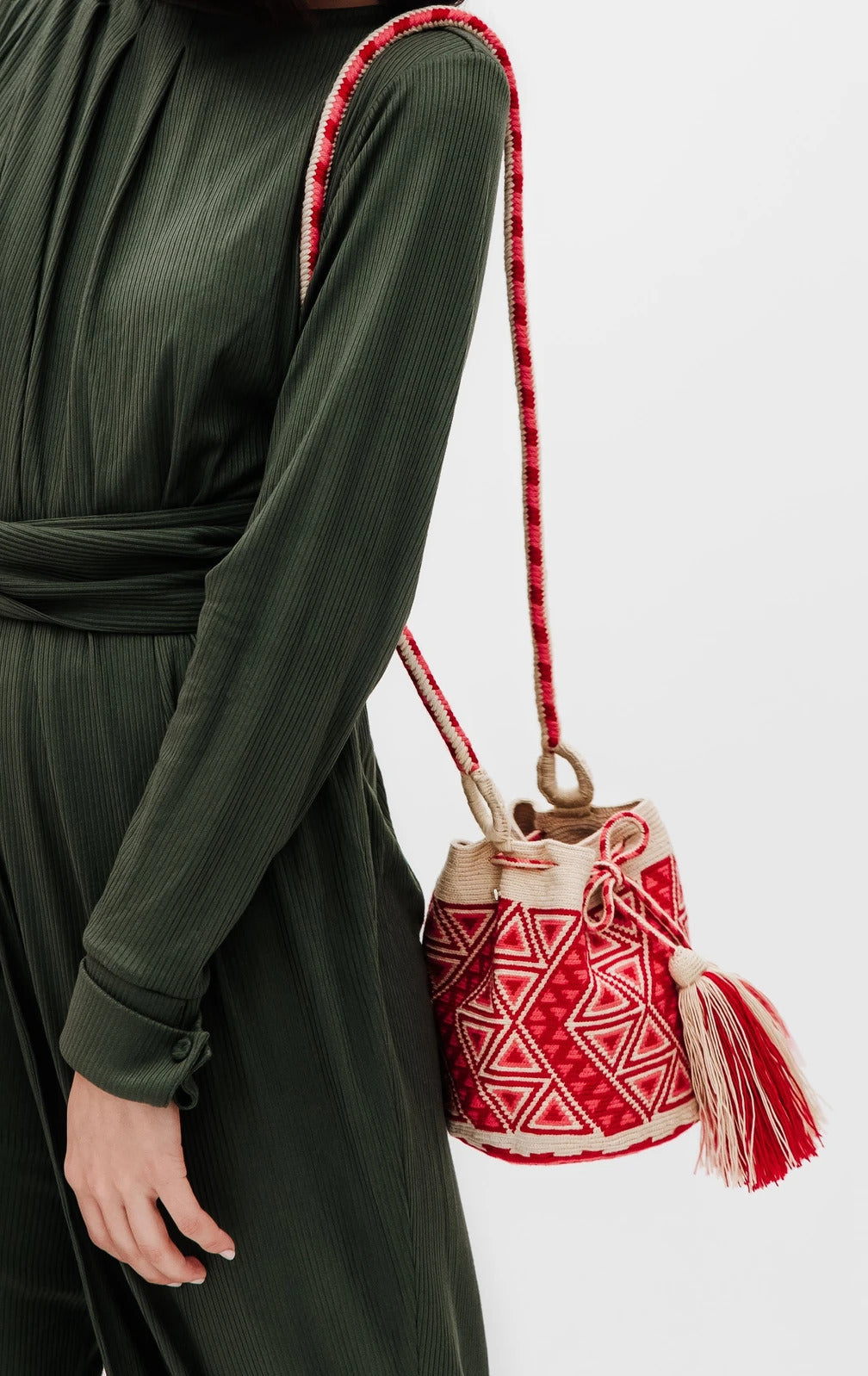 Mochila Red Salmon/Beige Wayuu Mini Bag