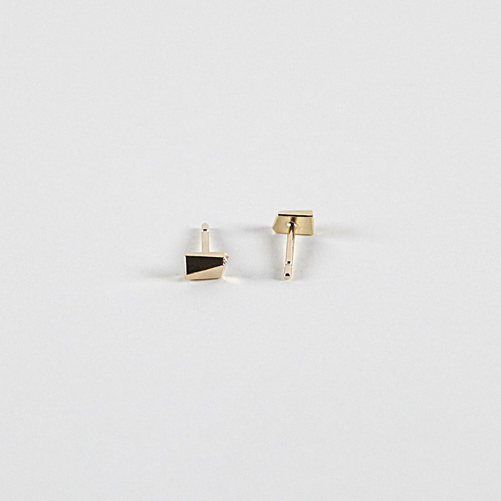 handmade 14K gold multi facet earrings