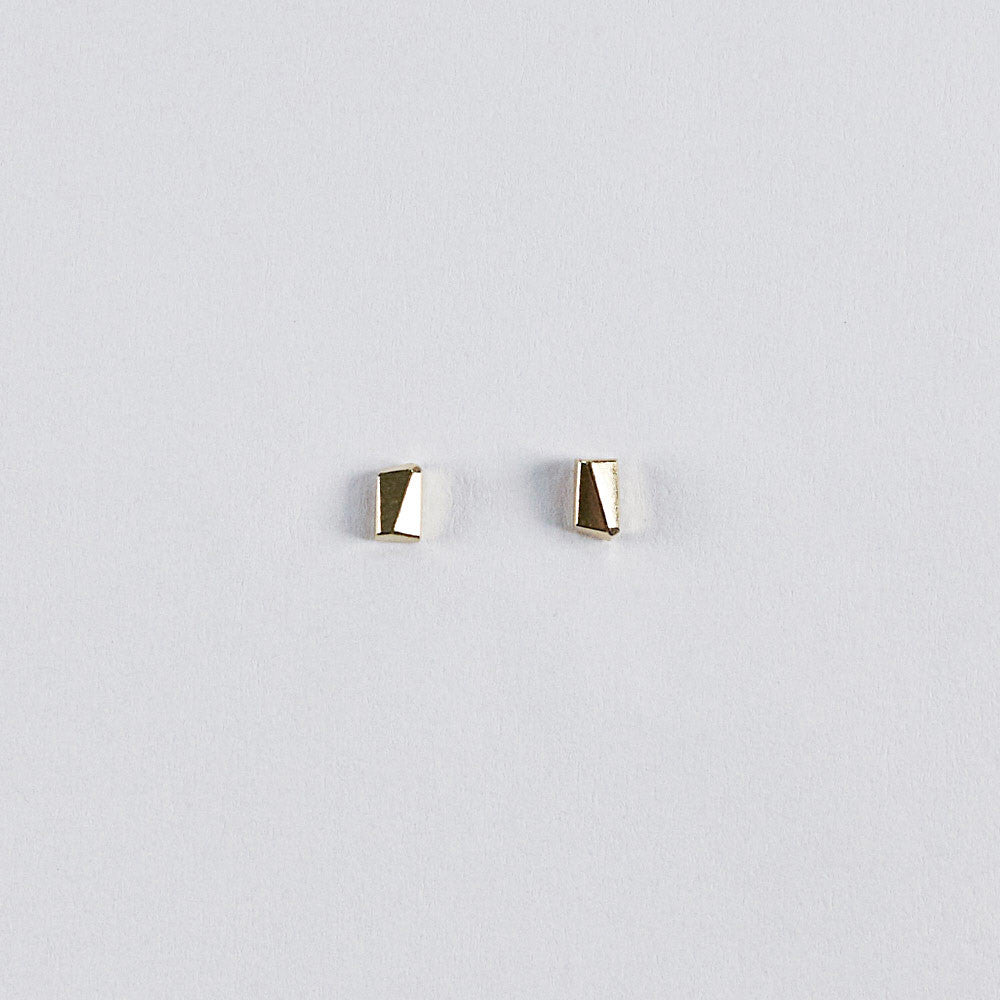 handmade 14K gold multi facet earrings