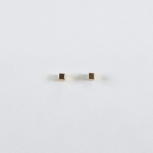 cube studs in 14K gold