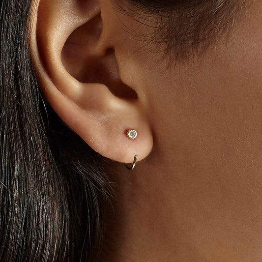 Diamond hoop ear huggers