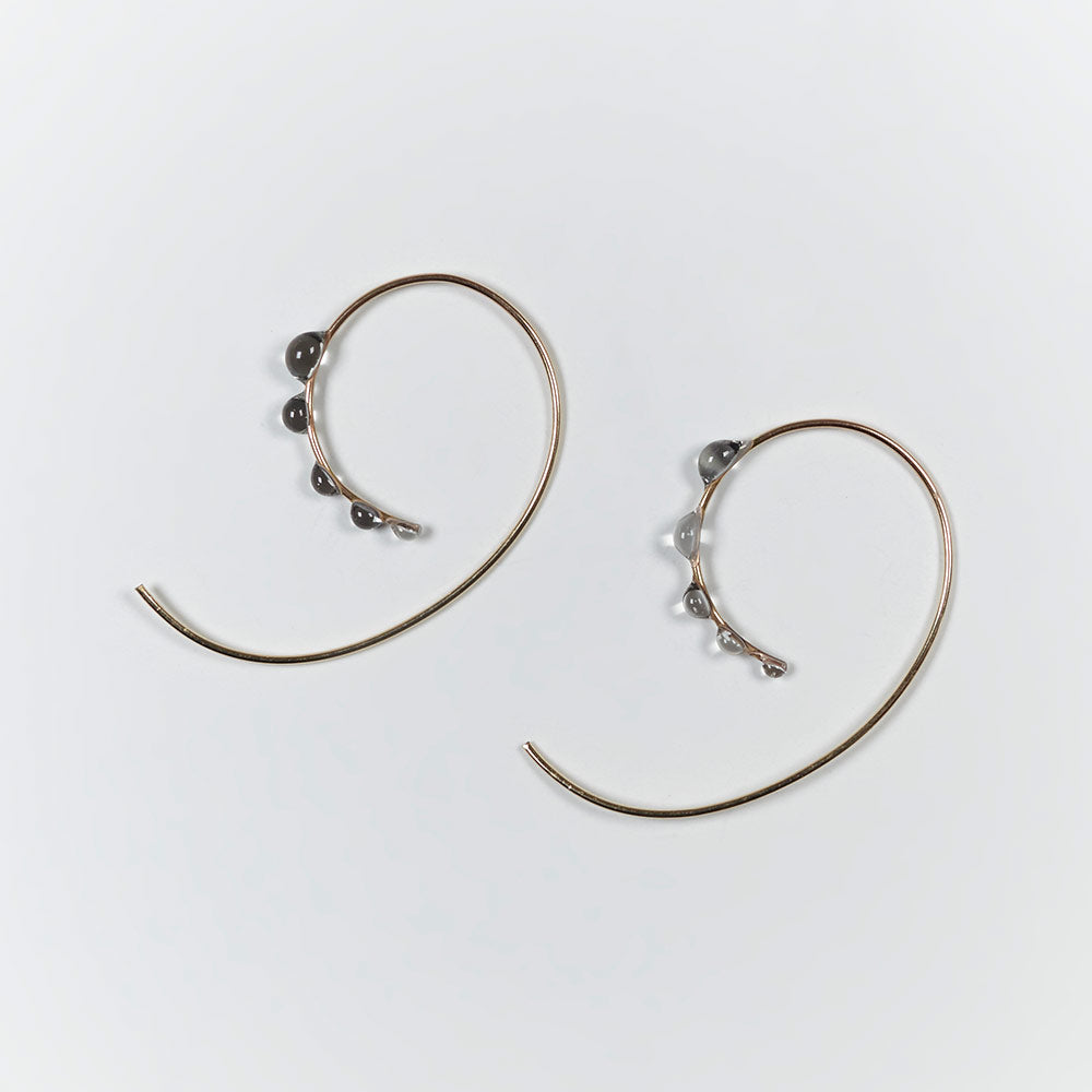 Spiral tiny drops half hoops