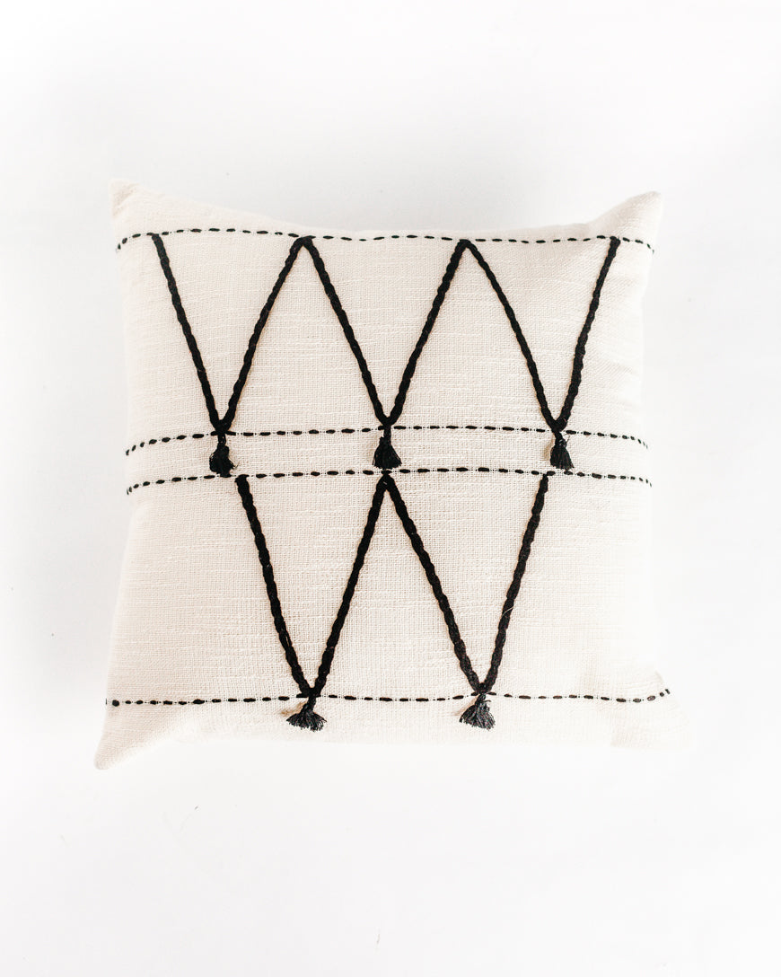 Handwoven Geometrical Embroidered Cotton Pillows